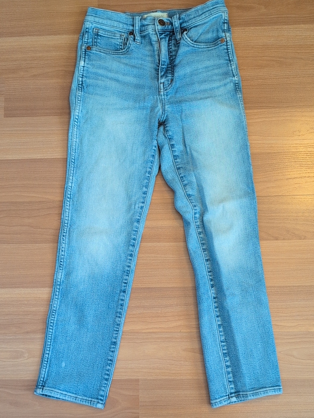 Madewell Stovepipe Jeans Euclid Wash High Rise Straight Leg Ankle Crop Size 24